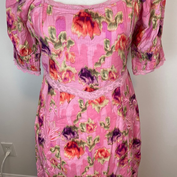 LoveShackFancy Floral Lace Mariata Maxi Dress In Wild Pink Rose Size 6 New - Picture 5 of 16
